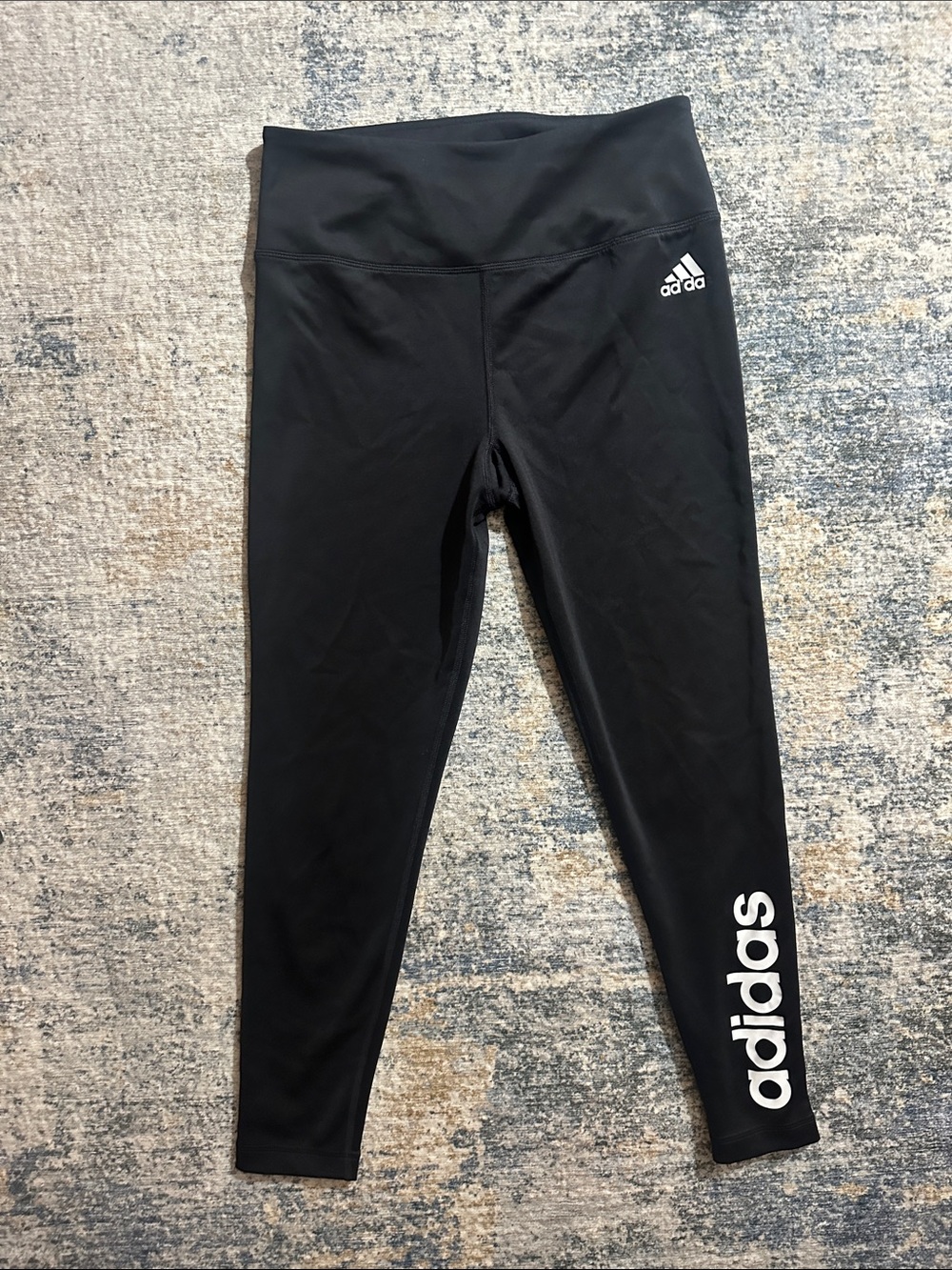 adidas Black Logo Girls' Performance Leggings